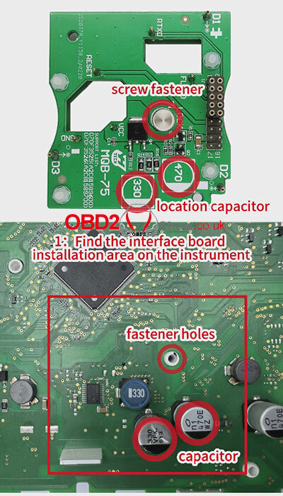 ACDP モジュール 33 の取り付け方法 MQB つまみネジ固定 (MQB-75) インターフェイス ボード: OBD2 Tools On ...